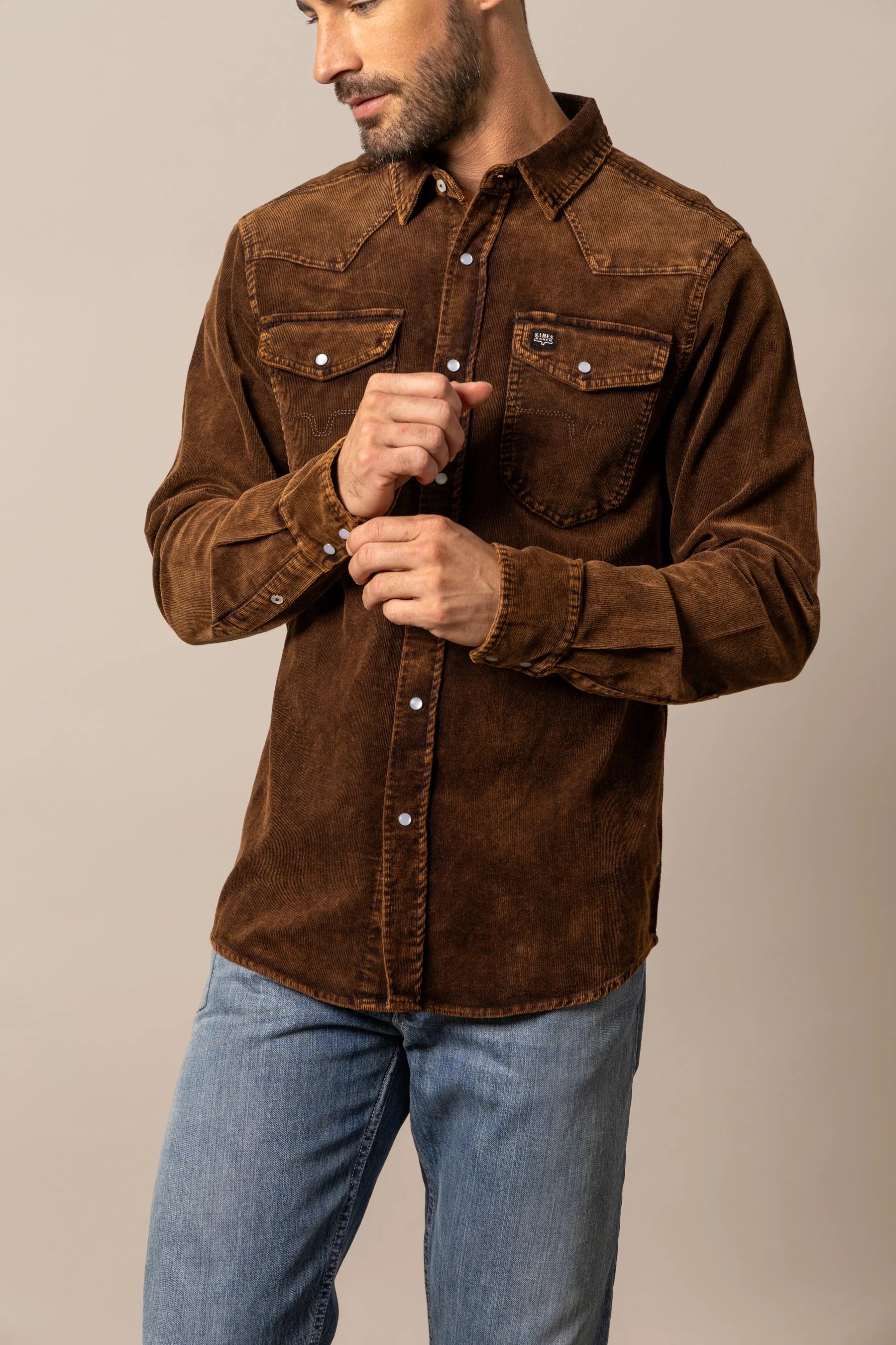 Catalina Cord | Corduroy Snap Shirt with Horn Detail