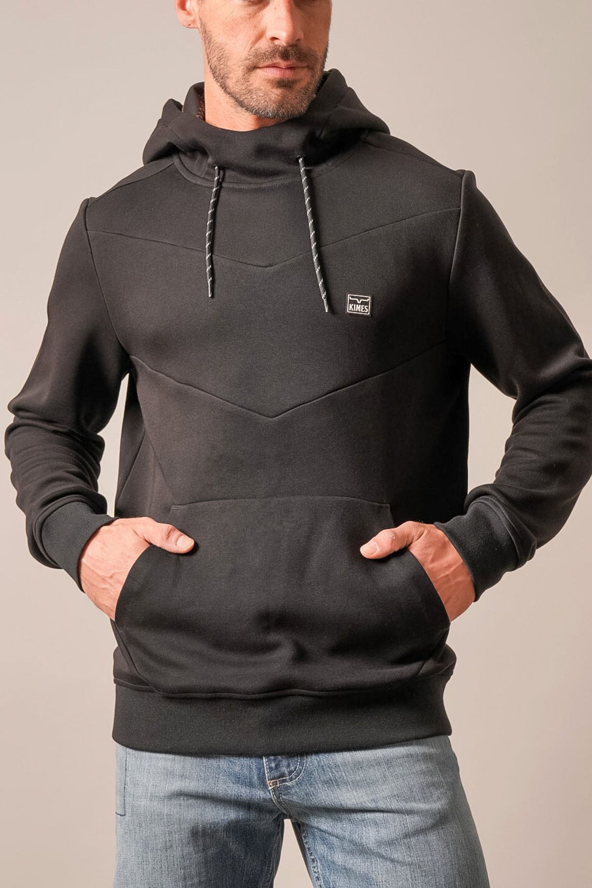 Kimes Ranch Inman hoodie in Black with a front kangaroo pocket and Kimes Ranch logo