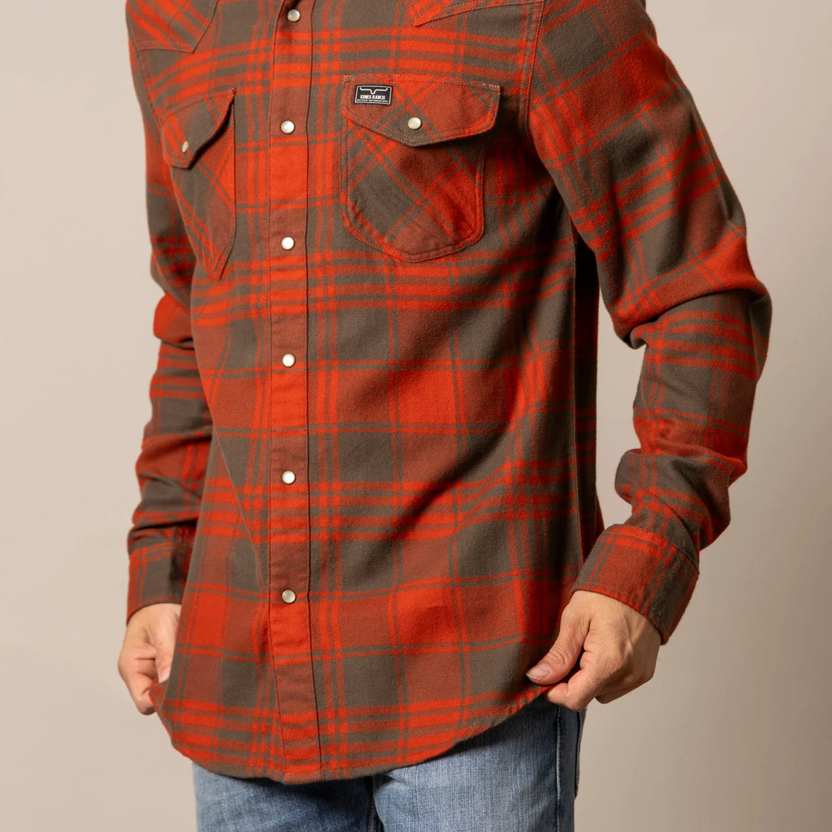 Kimes Ranch Men's Biggie Flannel Shirt - Brick Red - M Kimes Ranch Men's Biggie Flannel Shirt - Brick Red - M