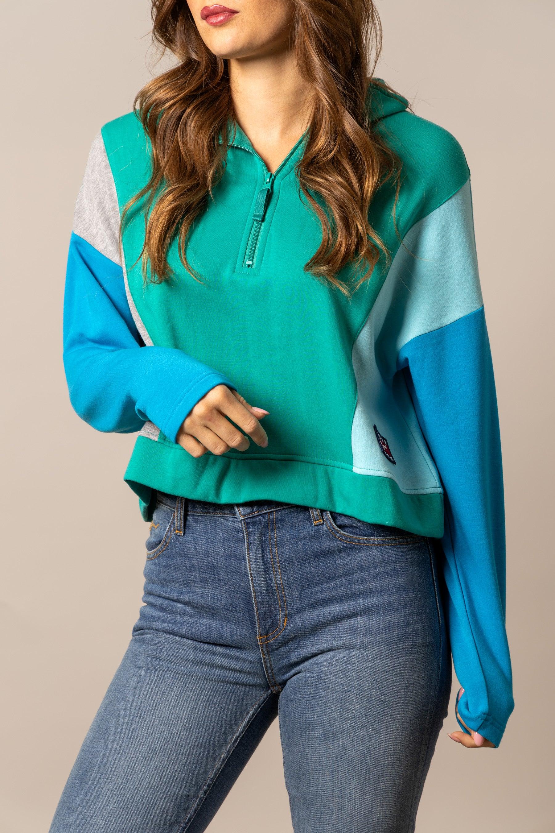 Cami Sweater | Colorblocked Quarter Zip Pullover | Kimes Ranch