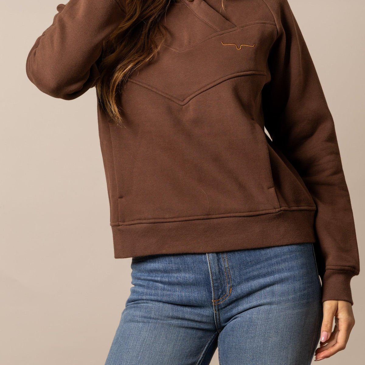 Ella Hoodie | Western Pullover with Rope Stitch Horn | Kimes Ranch