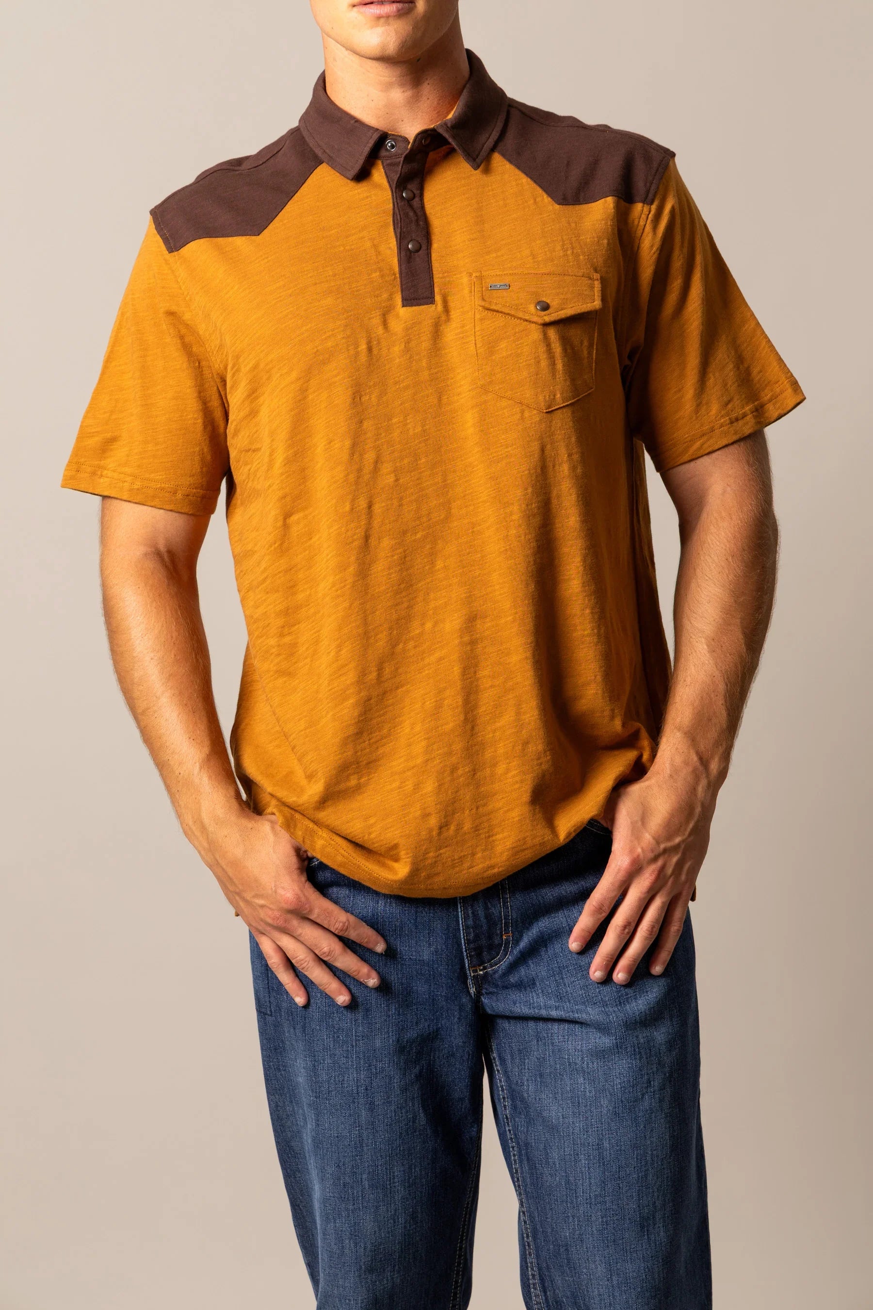 Kimes Ranch Men's G-2 Colorblock Short Sleeve Snap Polo Shirt Kimes Ranch Men's G-2 Colorblock Short Sleeve Snap Polo Shirt