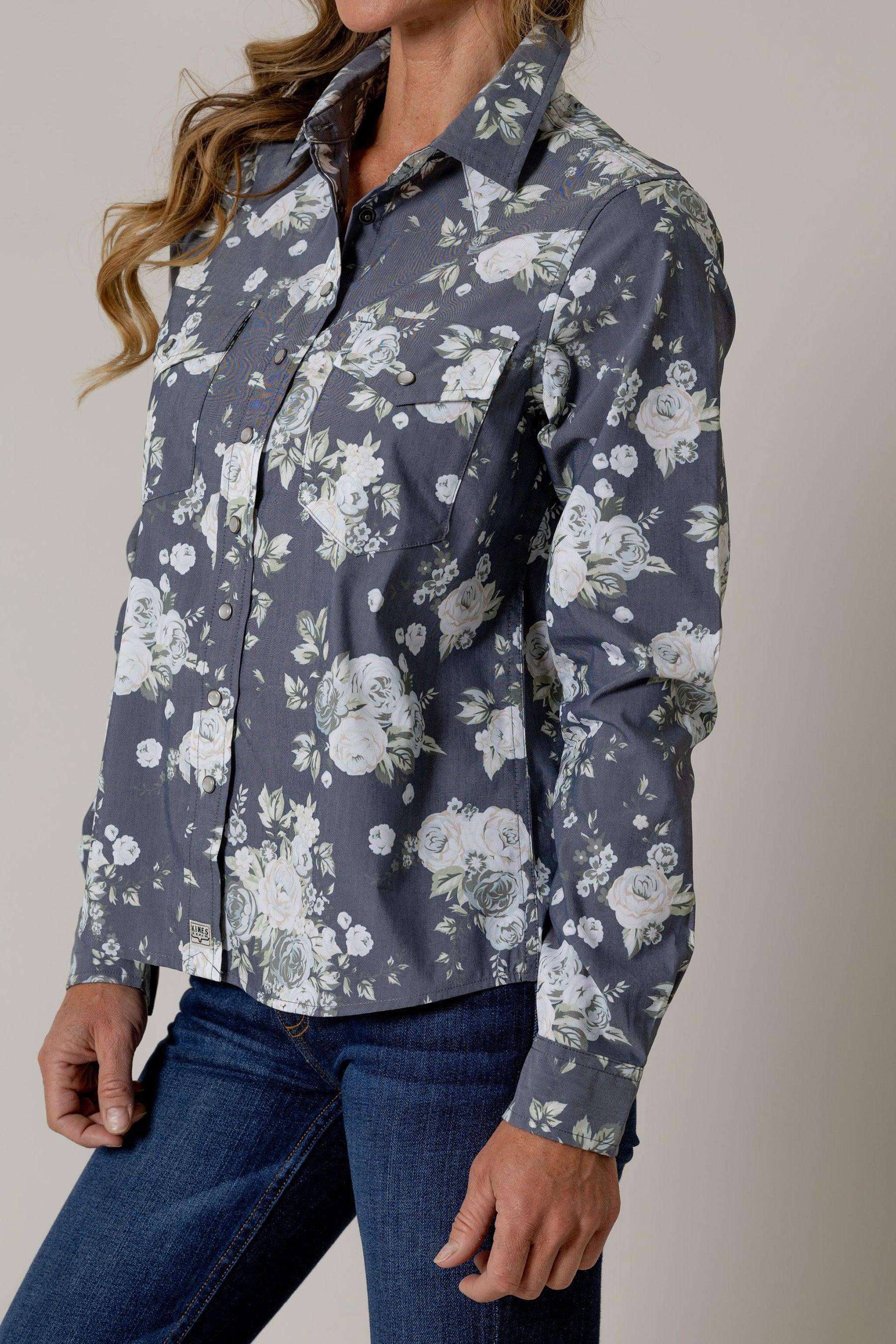 floral dress shirt womens Frank & Eileen Women's Relaxed Button Up Shirt, Eileen, Italian Classic Linen, Size XXS, Blue