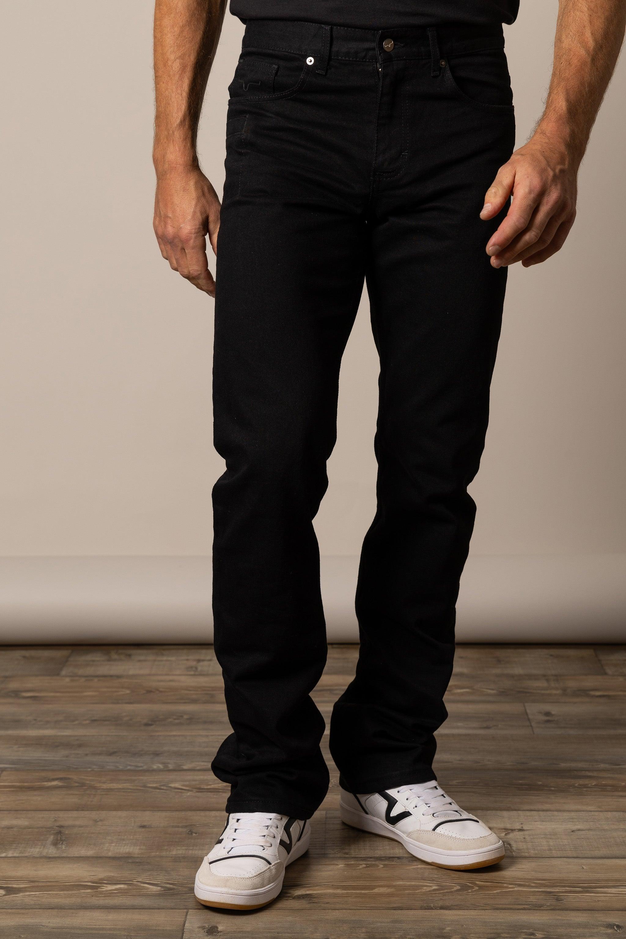 dress jeans for men black Wrangler Men's Black Wrancher Dress Jeans