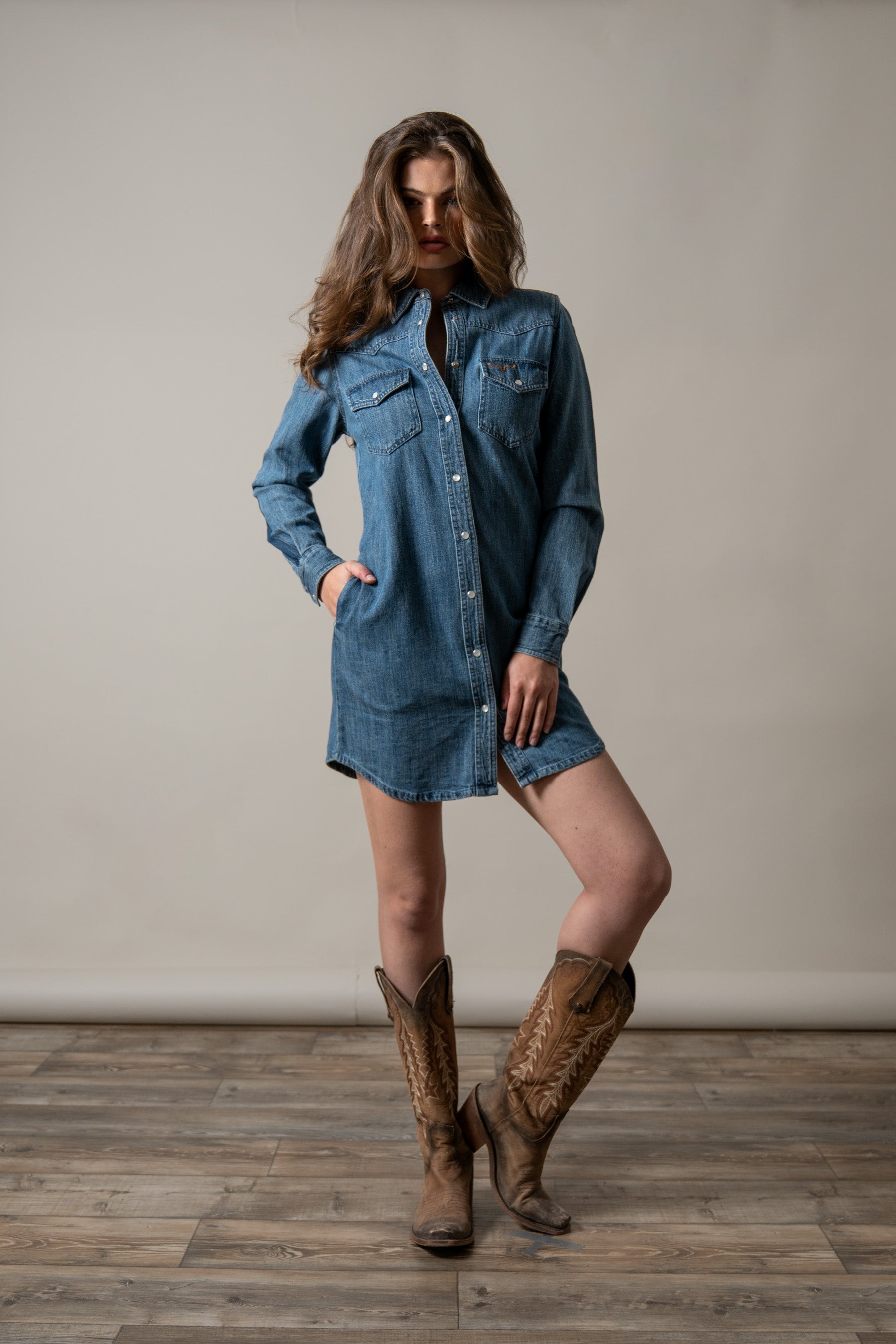 Kimes Ranch Women`s Jordi Short Snap Closure Denim Dress