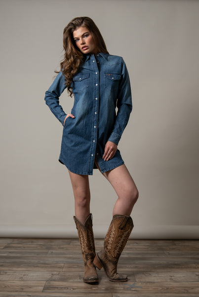 Kimes Ranch Women`s Jordi Short Snap Closure Denim Dress Kimes Ranch Women`s Jordi Short Snap Closure Denim Dress