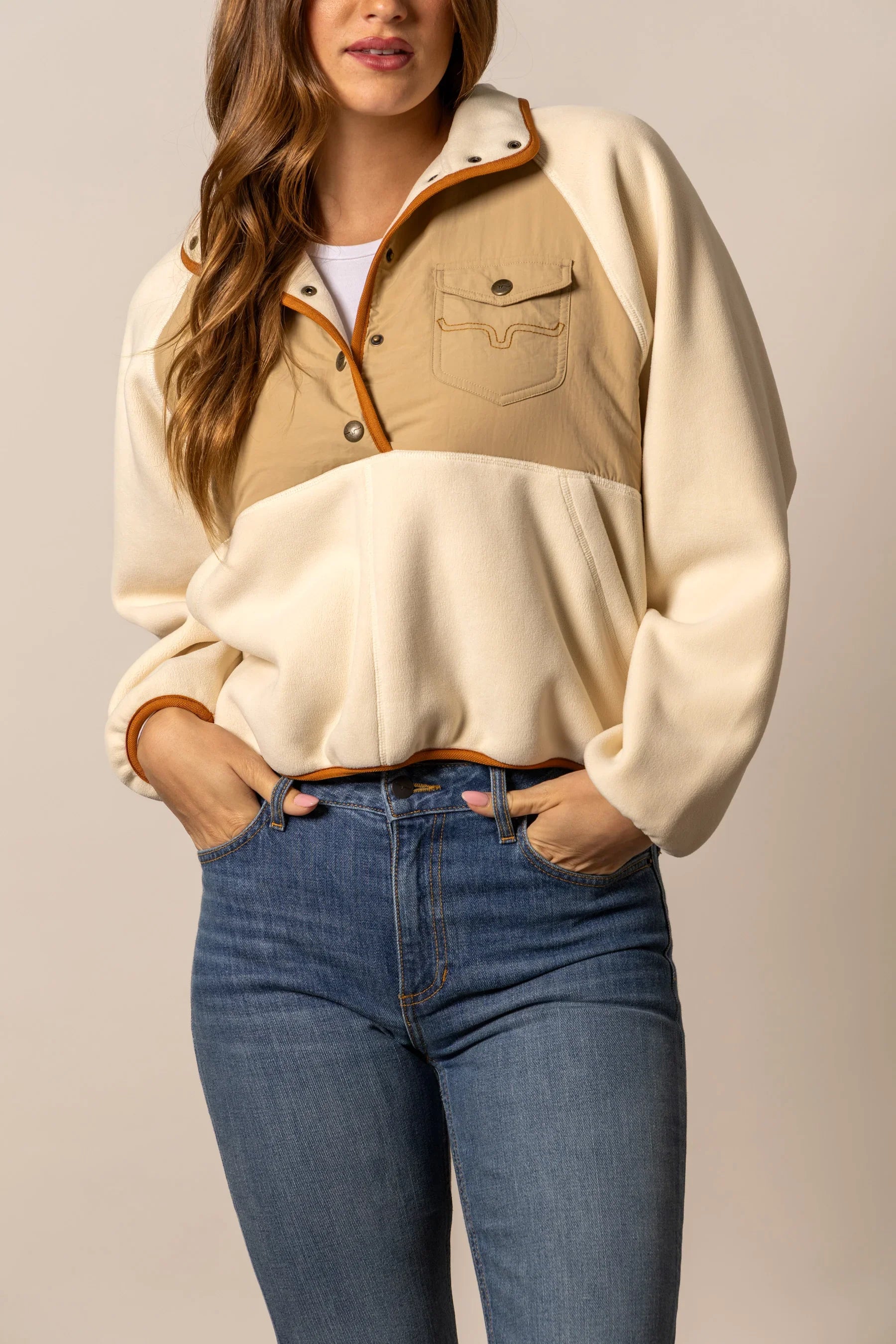 Josie Fleece | Colorblocked Polar Fleece Jacket with horn | Kimes