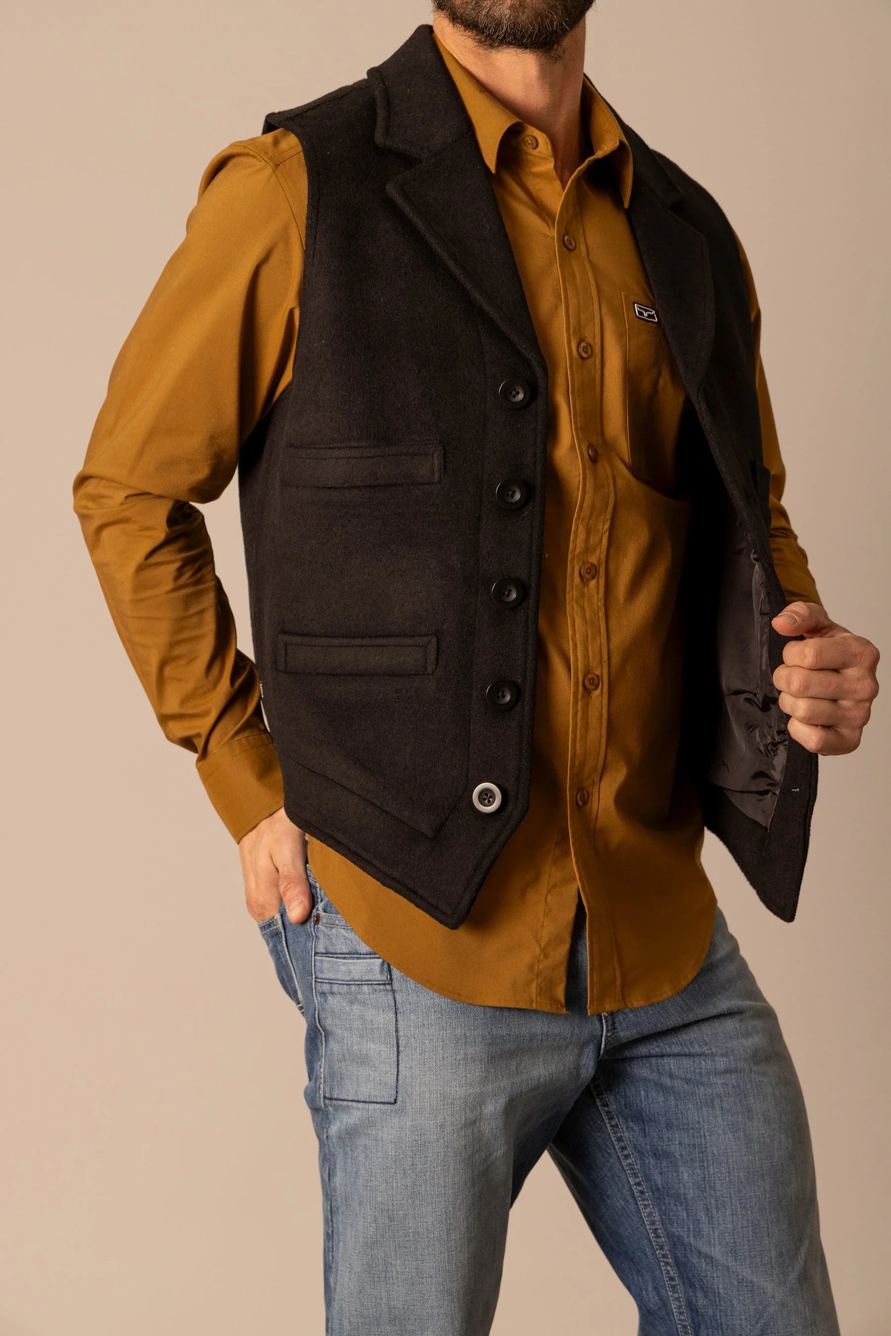 Kraken Vest | Western Wool Blend Vest | Kimes Ranch Black / M Kraken Vest | Western Wool Blend Vest | Kimes Ranch Black / M