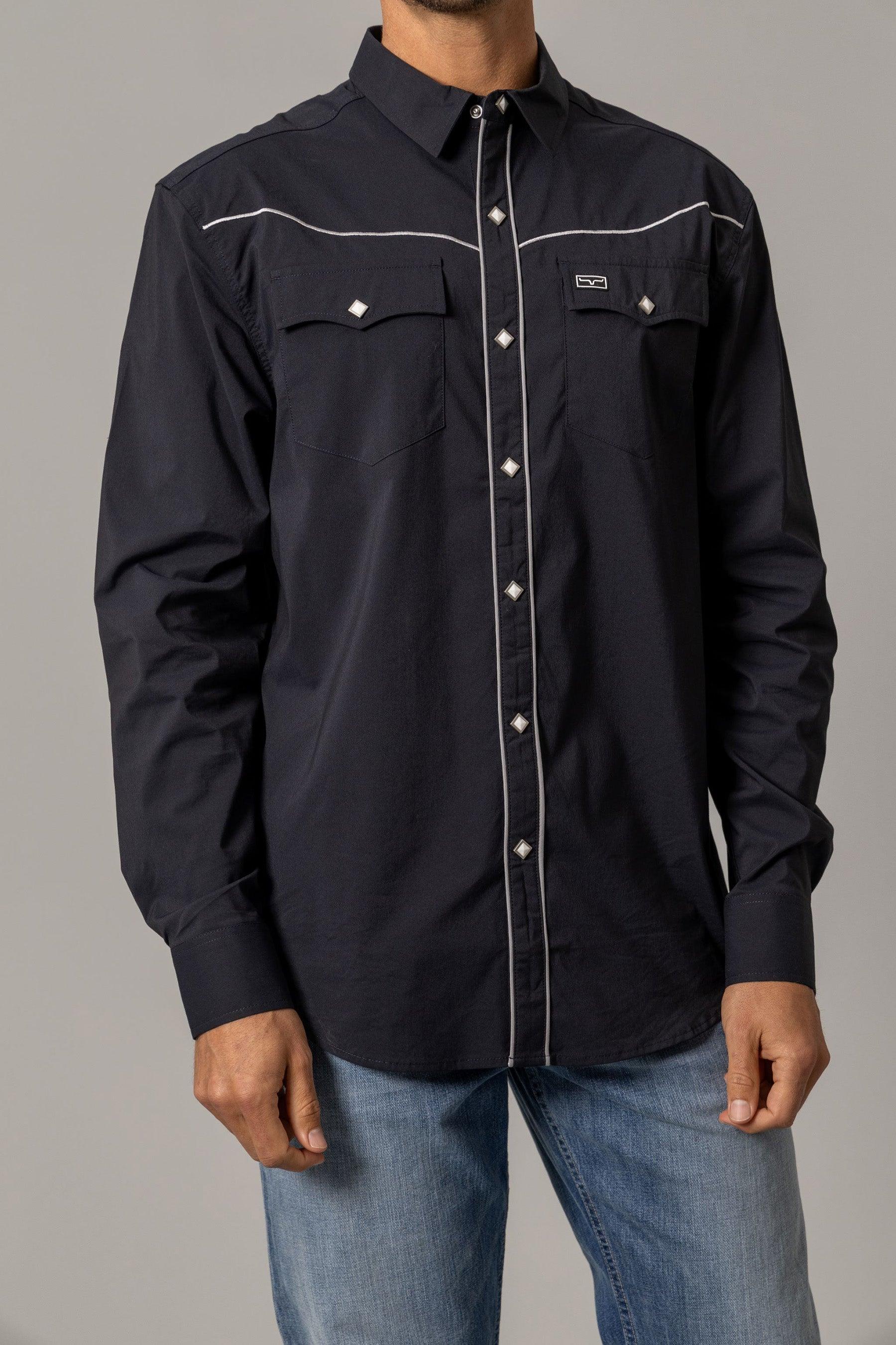 Kimes Ranch Men's Laneboro Solid Long Sleeve Snap Performance Western Kimes Ranch Men's Laneboro Solid Long Sleeve Snap Performance Western