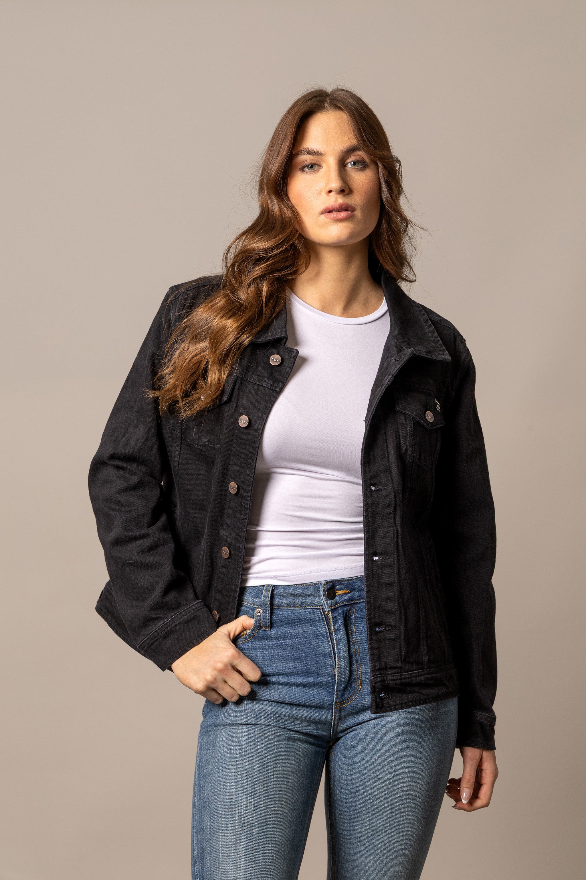 Langley Trucker Jacket | Women's Fitted Denim Jacket | Kimes Langley Trucker Jacket | Women's Fitted Denim Jacket | Kimes