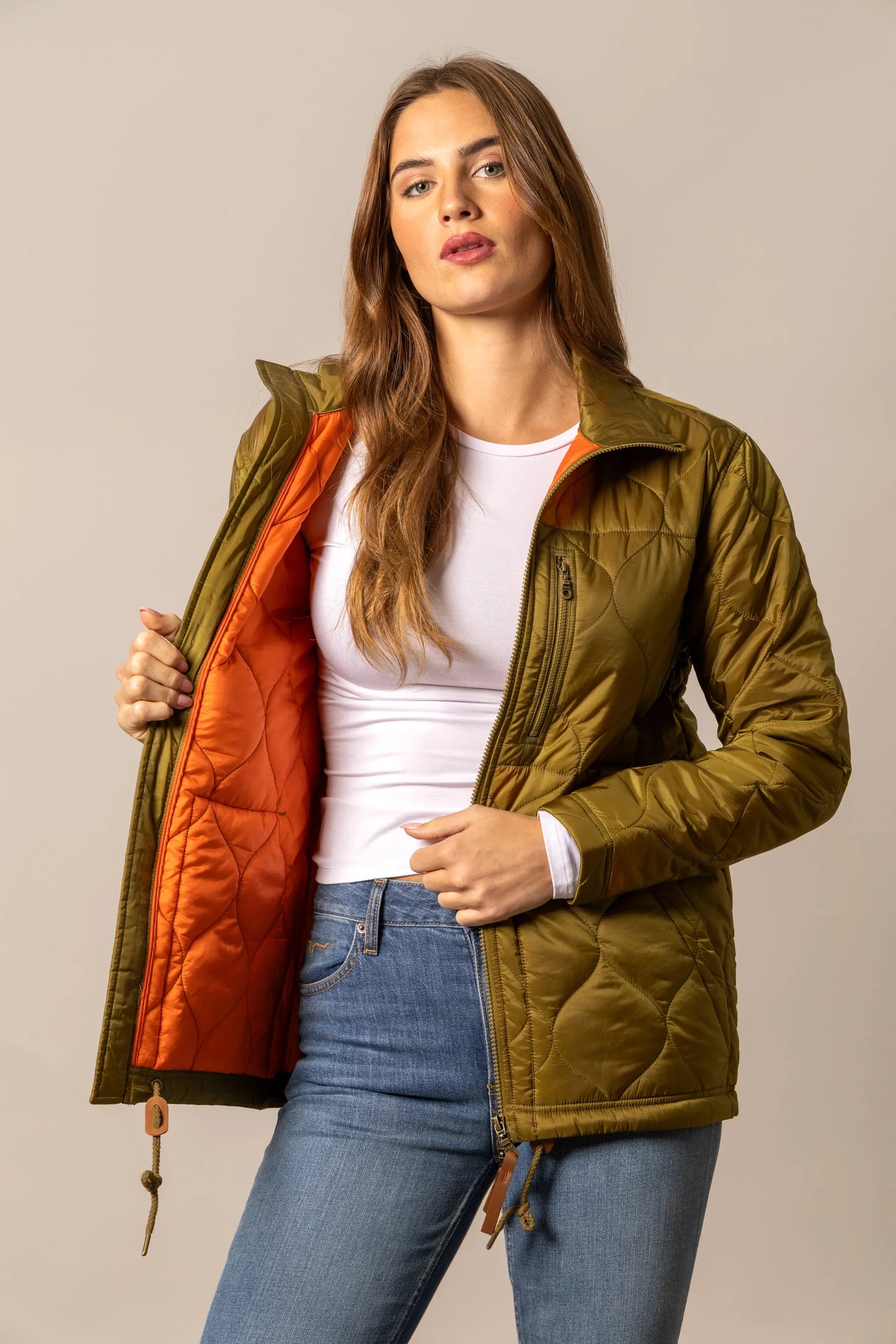 Lara Jacket | Quilted Nylon with Contrast Lining | Kimes Ranch