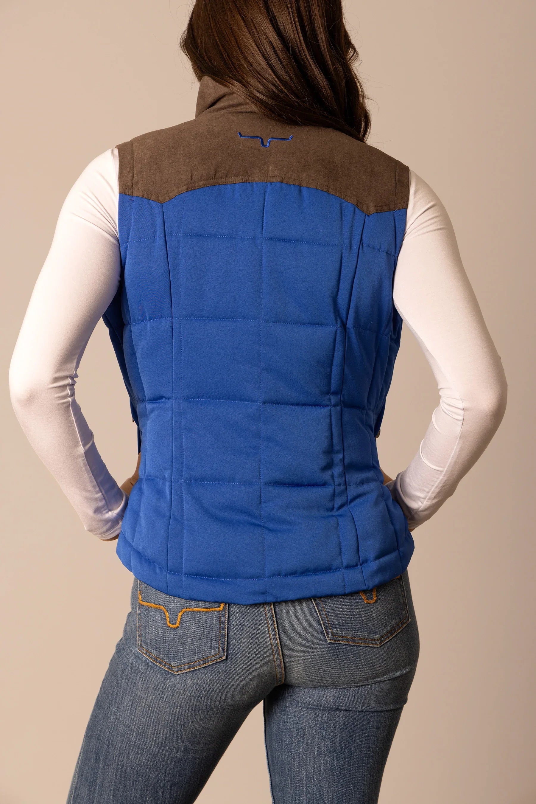 Lenora Vest | Western Nylon Vest with Horn Detail | Kimes Ranch