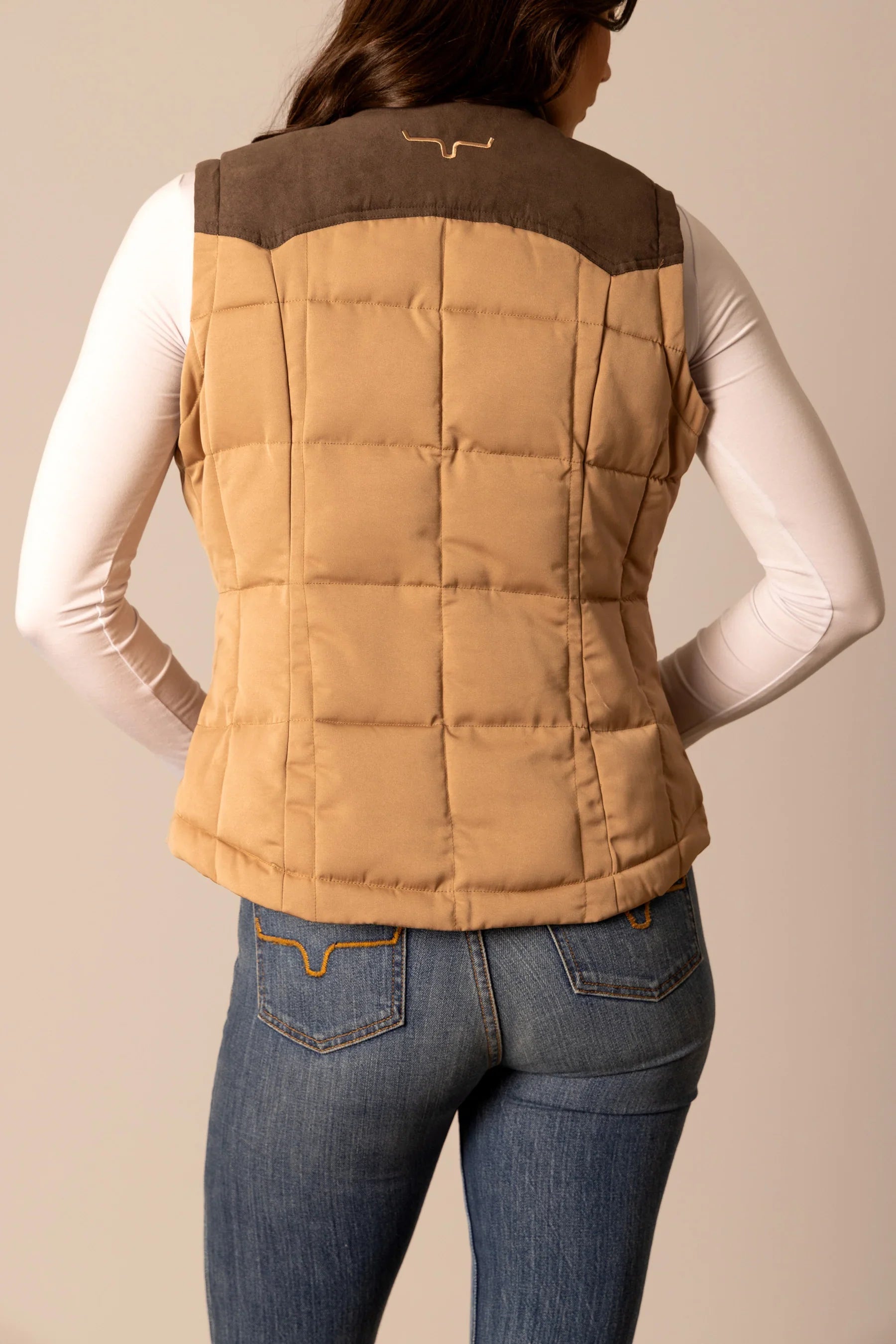 Lenora Vest | Western Nylon Vest with Horn Detail | Kimes Ranch