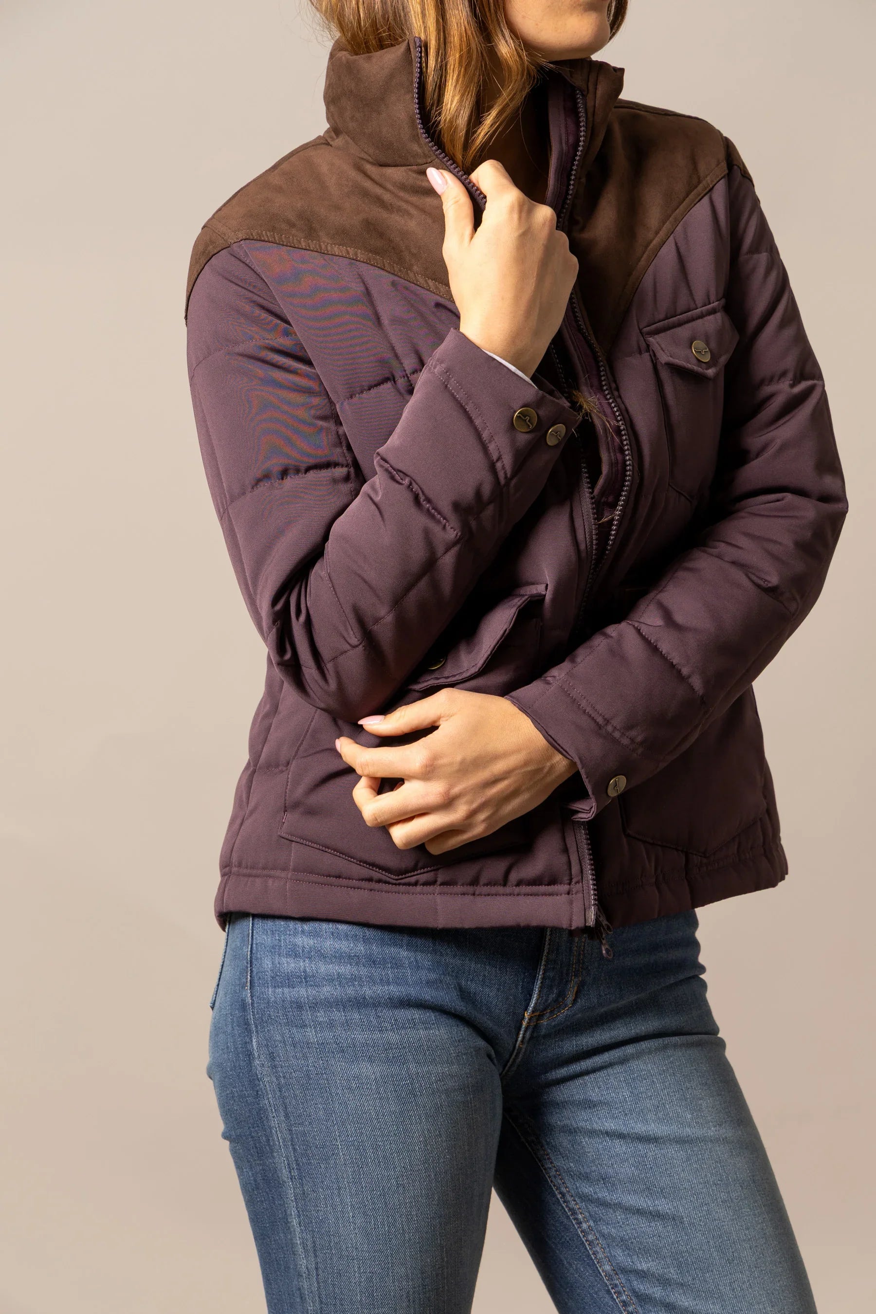 Lenora Jacket | Western Puffer with Yoke & Horn Detail | Kimes Ranch