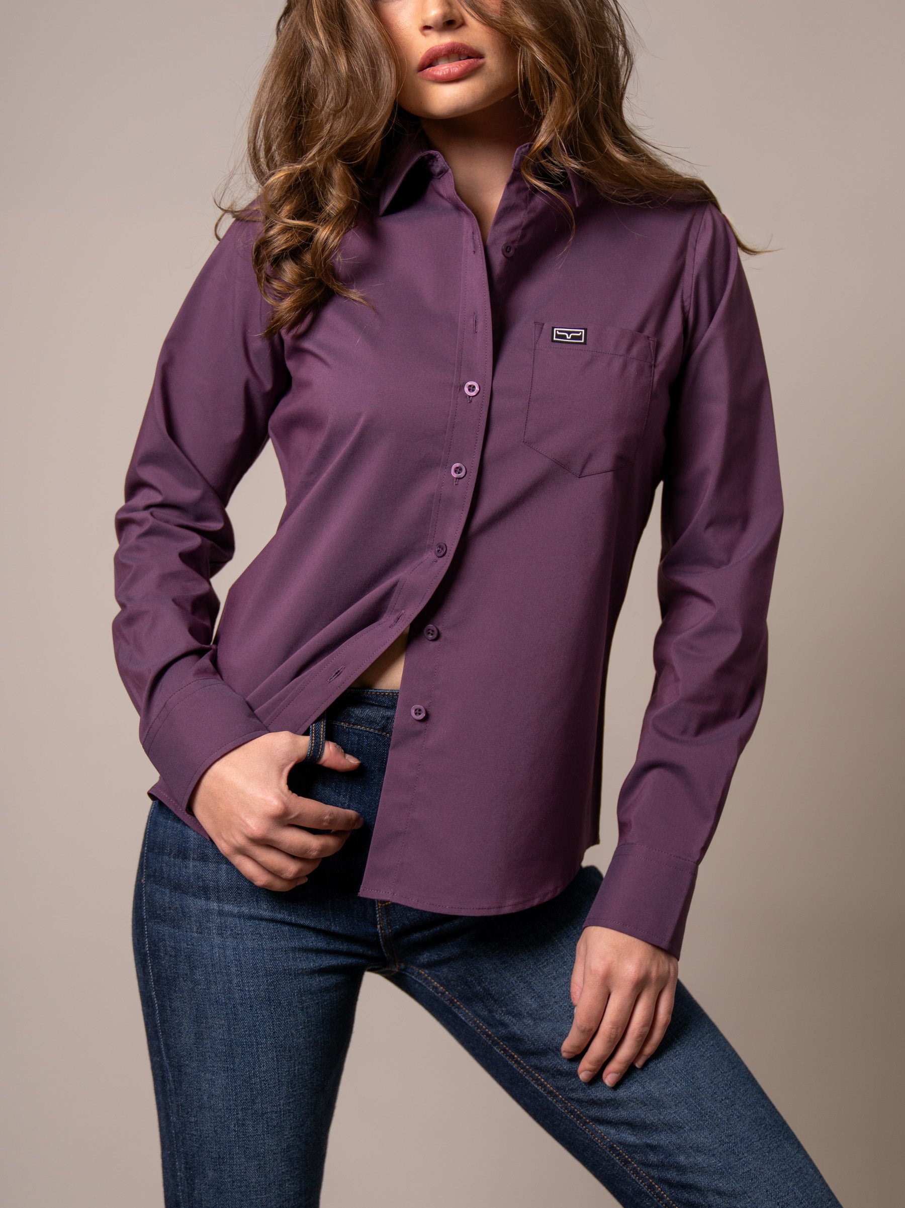 purple dress shirt womens Kimes Ranch Ladies Silver Linville L/S Shirt