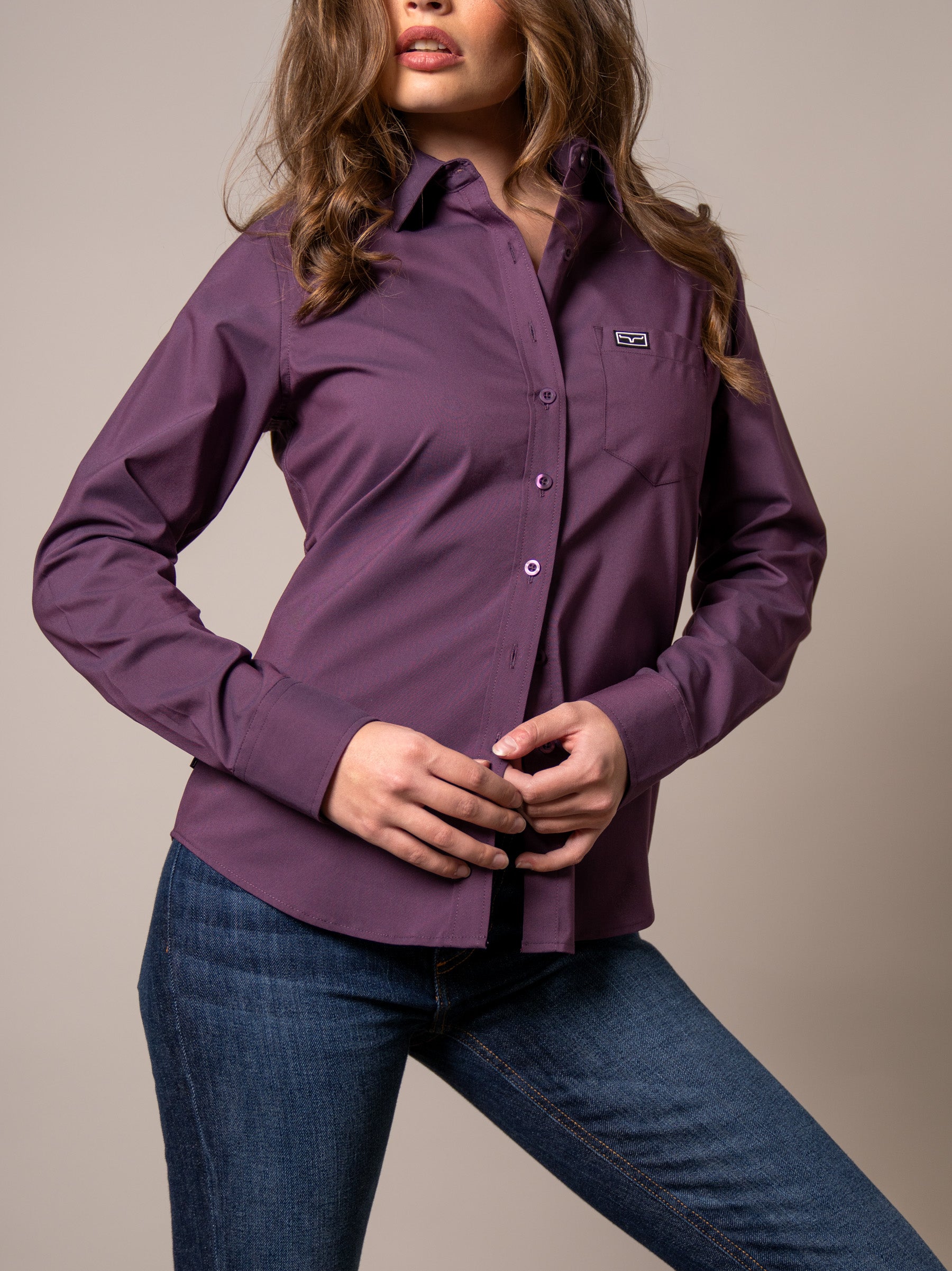 Kimes Ranch Ladies Silver Linville L/S Shirt