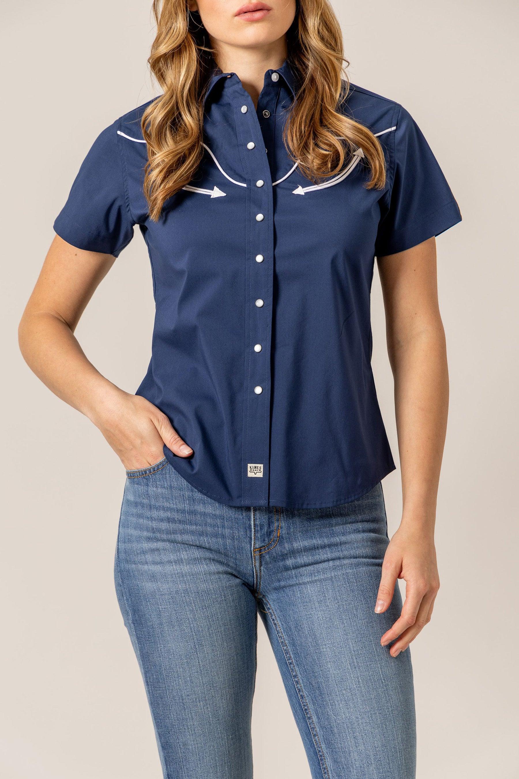 western women's dress shirts OG Women's Western Show Shirt-White Stretch/Frank and Rio White / S