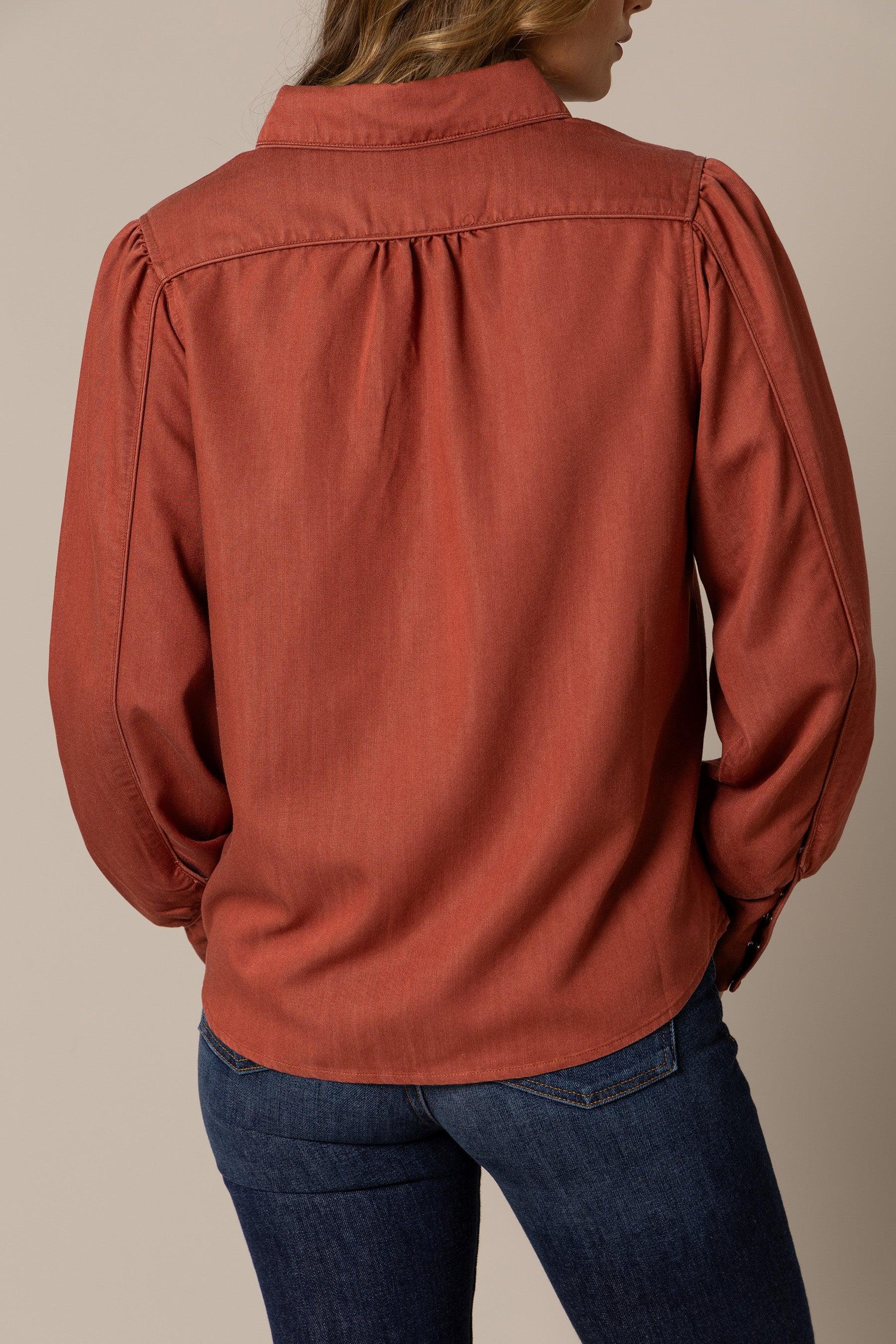 トップス mae Mae Embroidered Blouse | Tencel Long Sleeve with Floral | Kimes Ranch