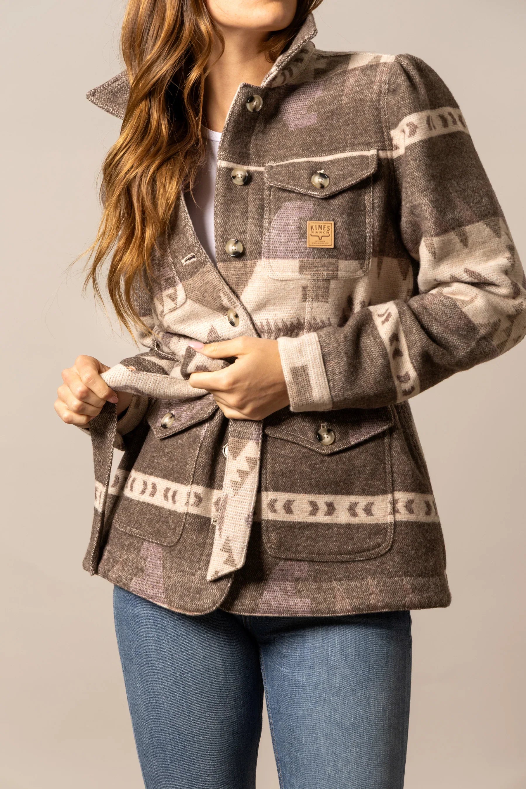Rebecca Wool Jacket | Southwestern Belted Wool Coat | Kimes Ranch
