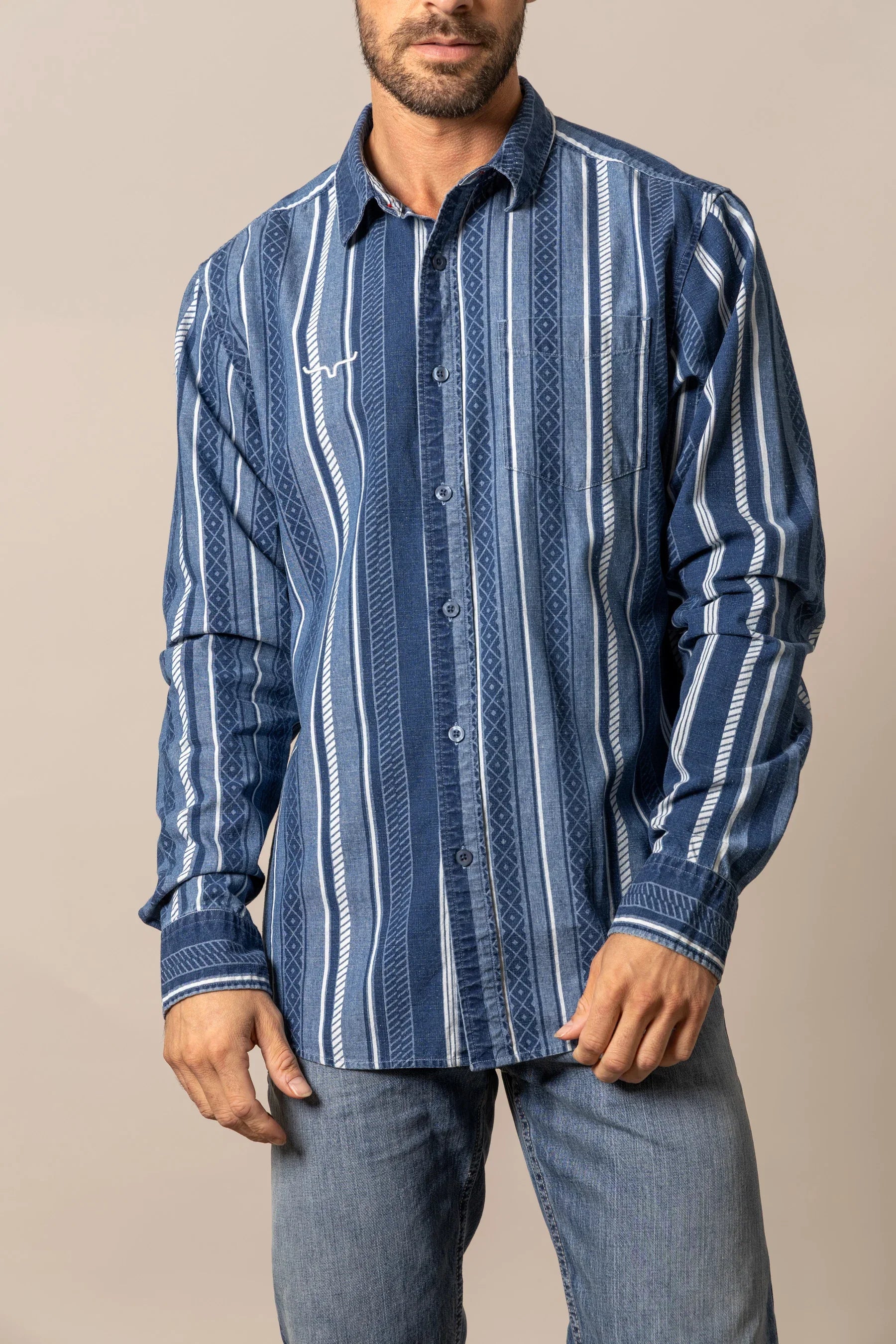 【即完】EVERYDAY SHIRT Tombstone Stripe Shirt | Western Chambray Button-Up | Kimes Ranch