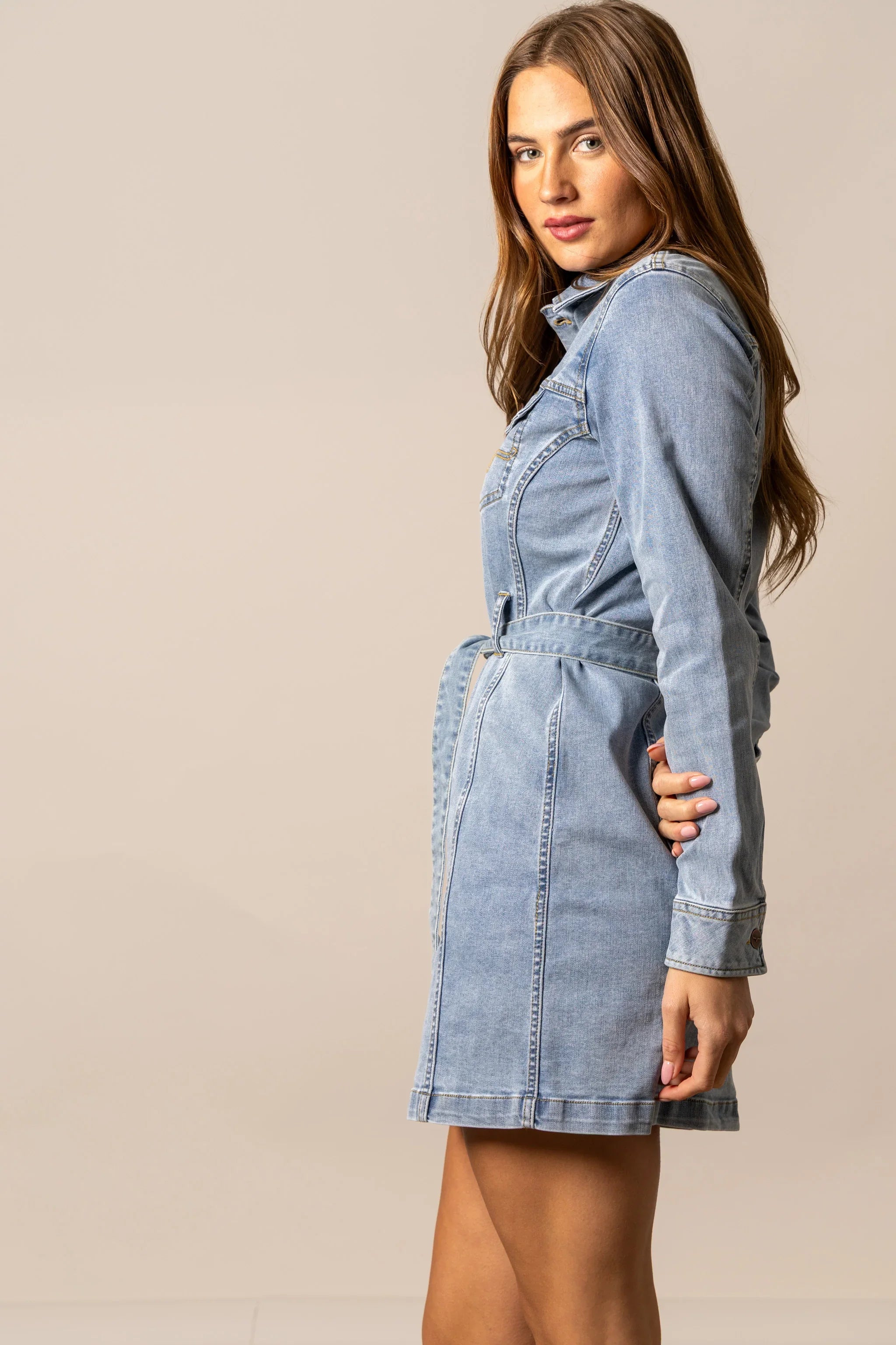 Kimes Ranch - Womens Winslow Trucker Dress - Large / Light Wash Indigo Kimes Ranch - Womens Winslow Trucker Dress - Large / Light Wash Indigo