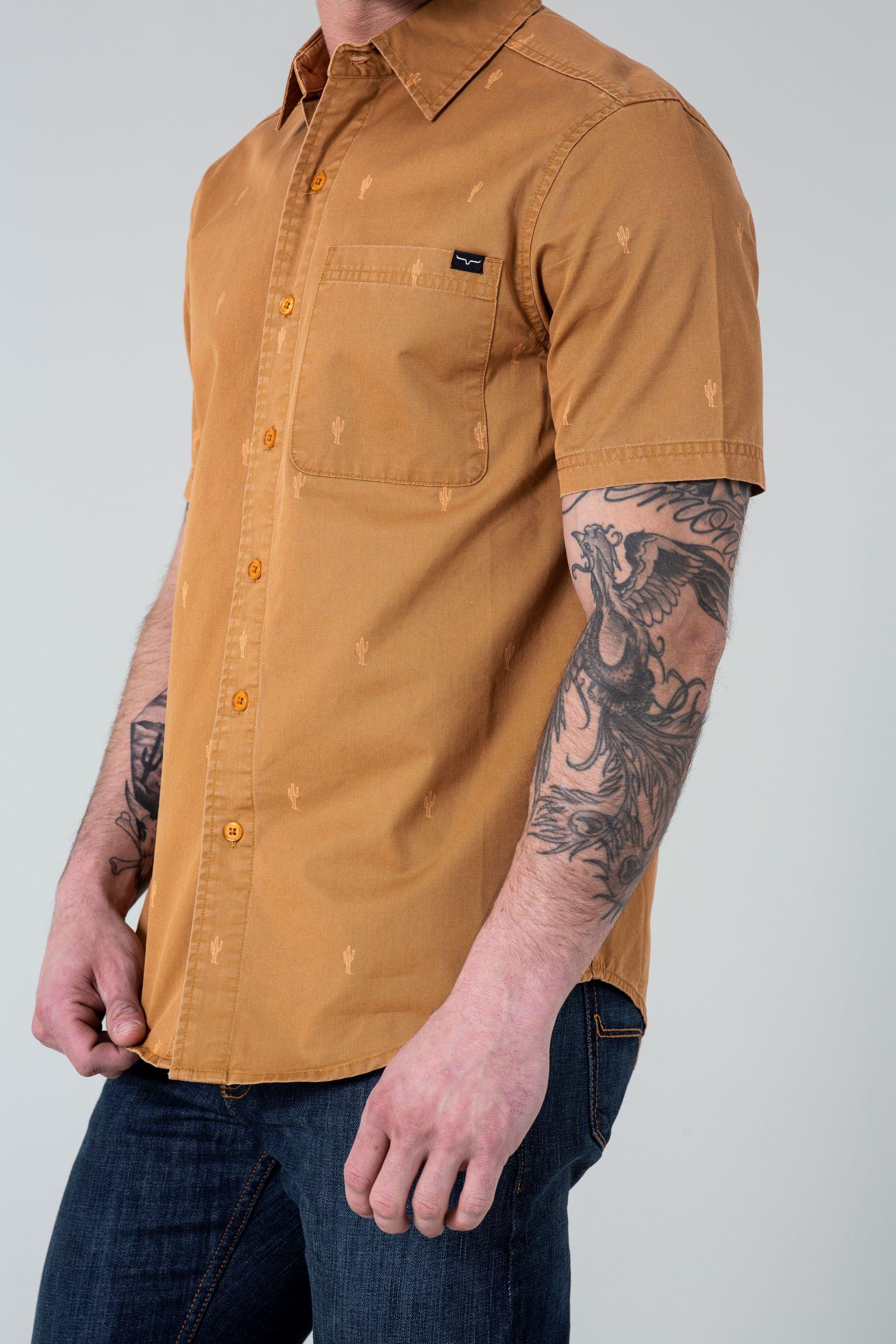 Men's Kimes Ranch Cisco Button Up Shirt Medium Gold Men's Kimes Ranch Cisco Button Up Shirt Medium Gold