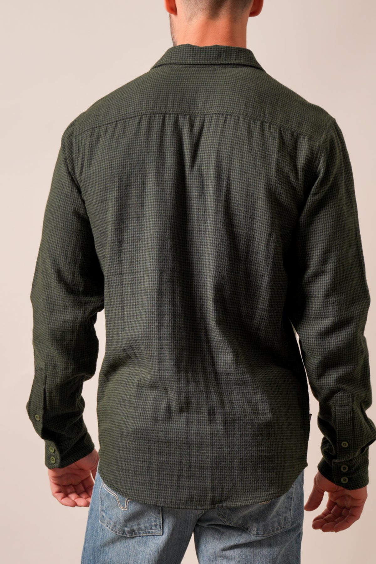 Kimes Ranch Kelso long-sleeve dress shirt in Forest green with a back yoke and button cuffs