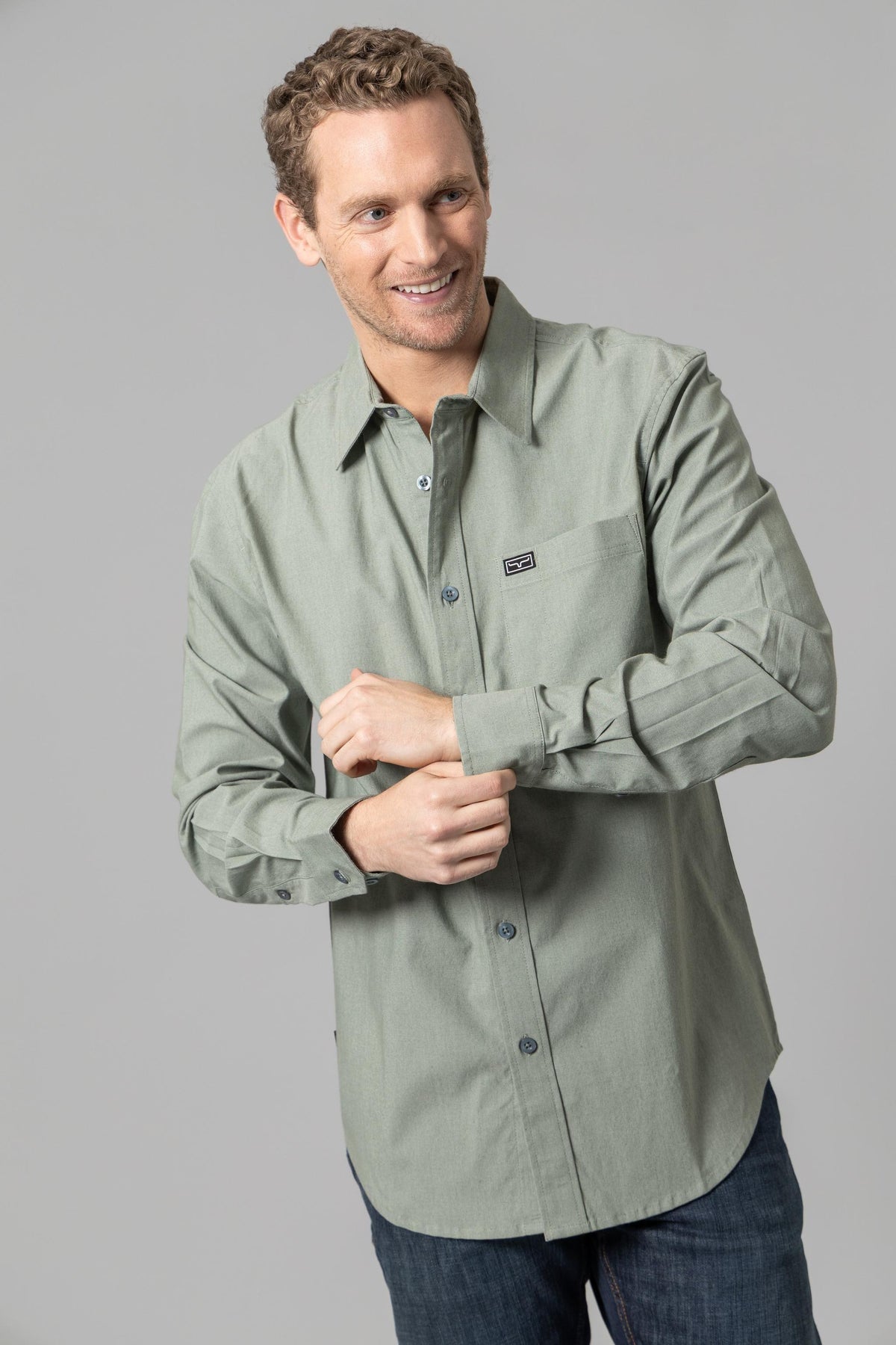 Kimes Ranch Long Sleeved Shirt - Linville (Silver) main image 1