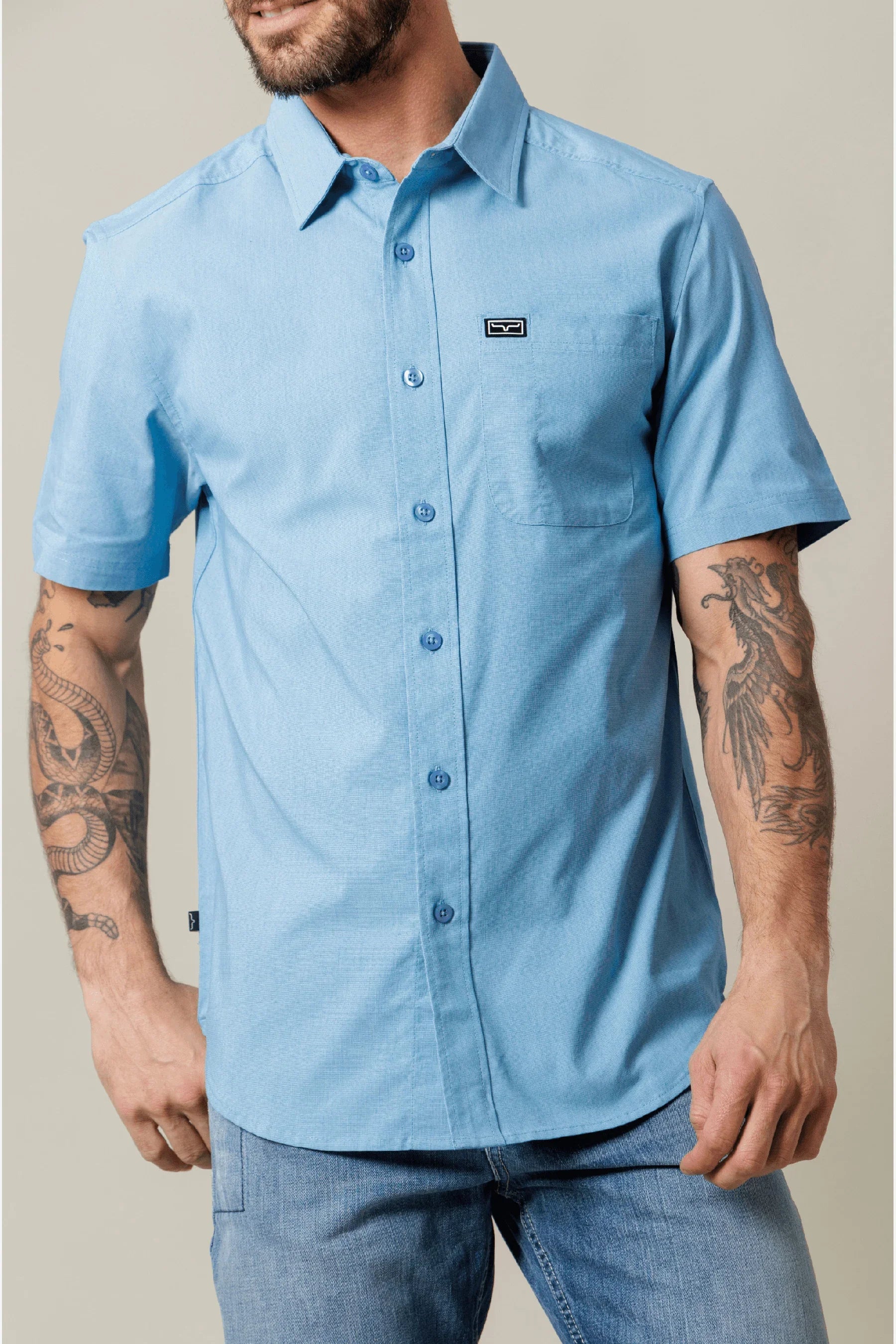 Kimes Ranch Men's Linville Short Sleeve Solid Dress Shirt, Black Kimes Ranch Men's Linville Short Sleeve Solid Dress Shirt, Black