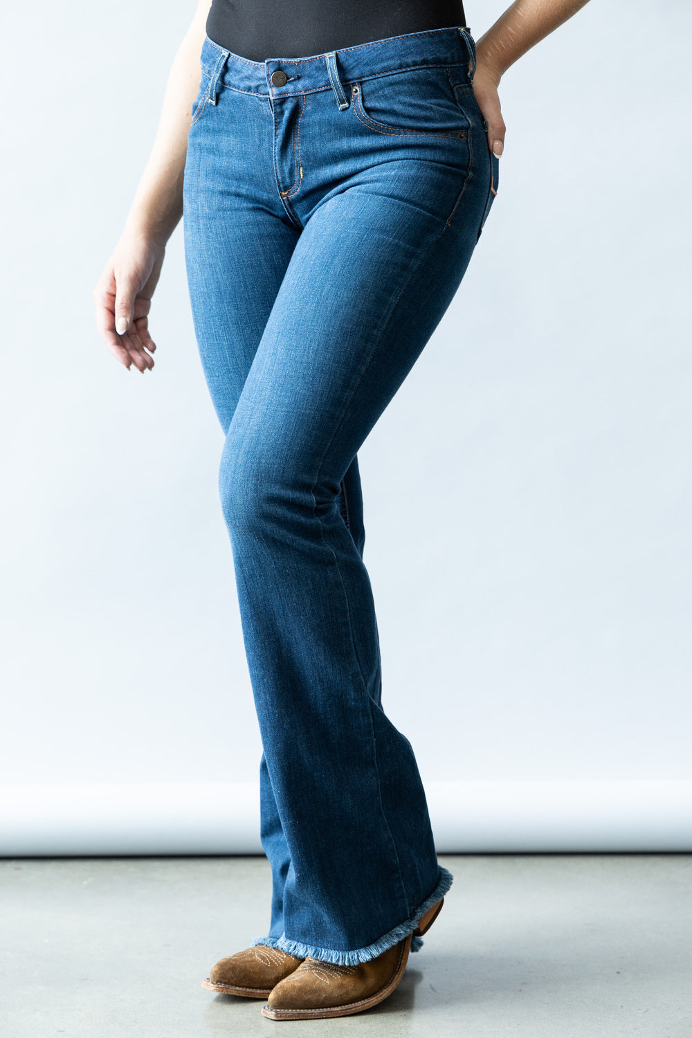 Lola Raw Hem Blue - Womens Jeans - Kimes Ranch