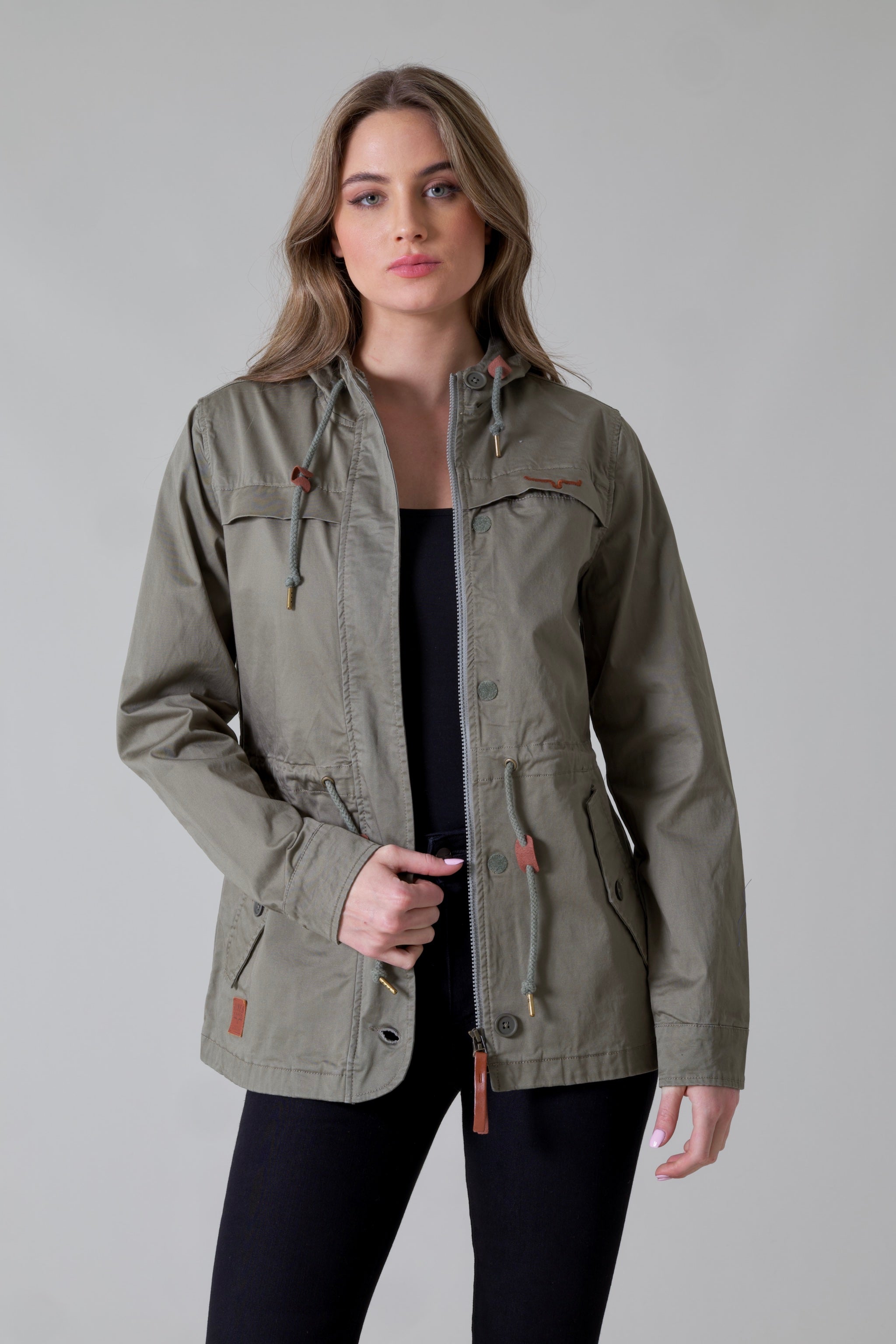 Olive green anorak jacket women's hotsell