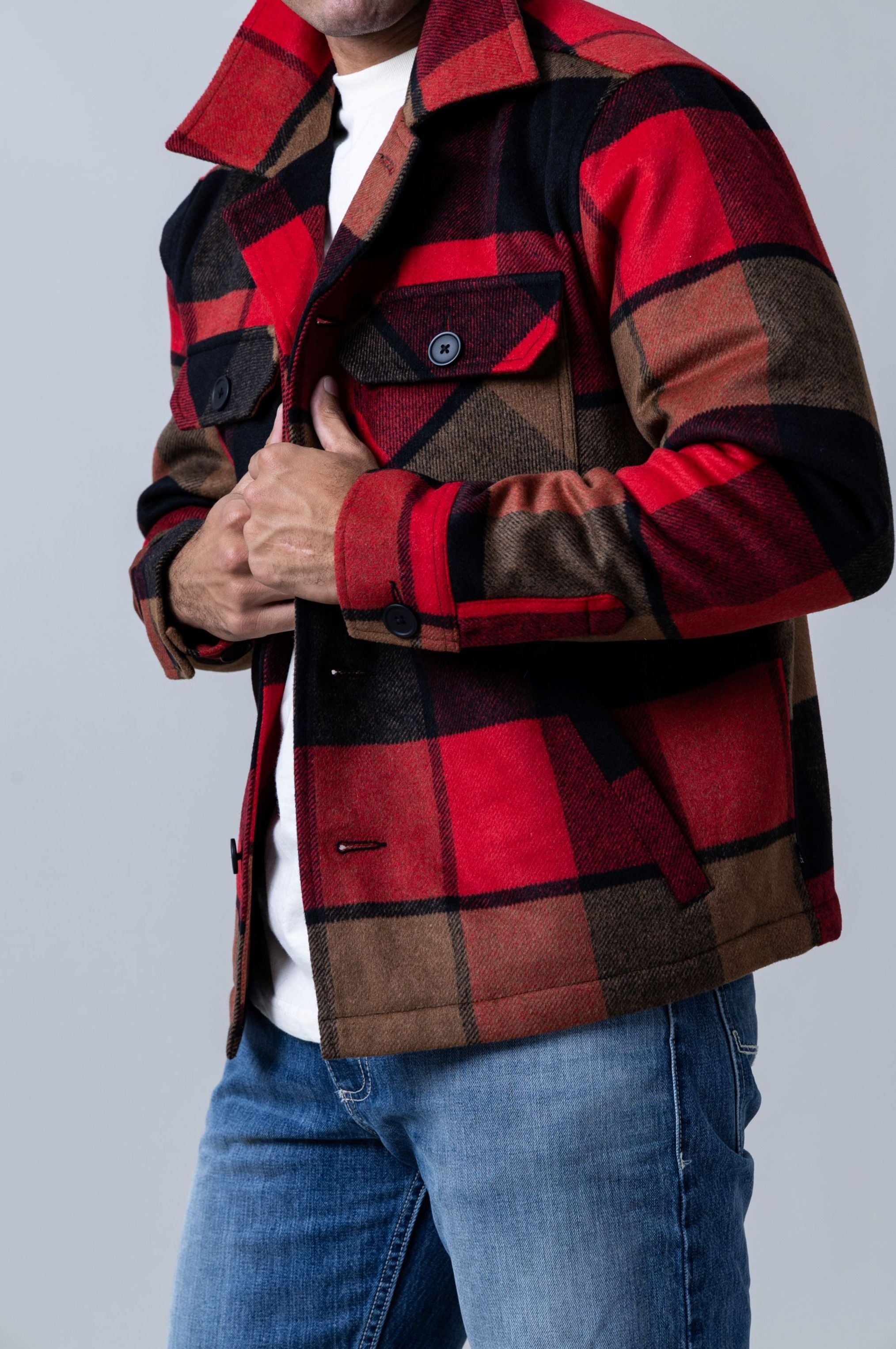 Rust red jacket shop
