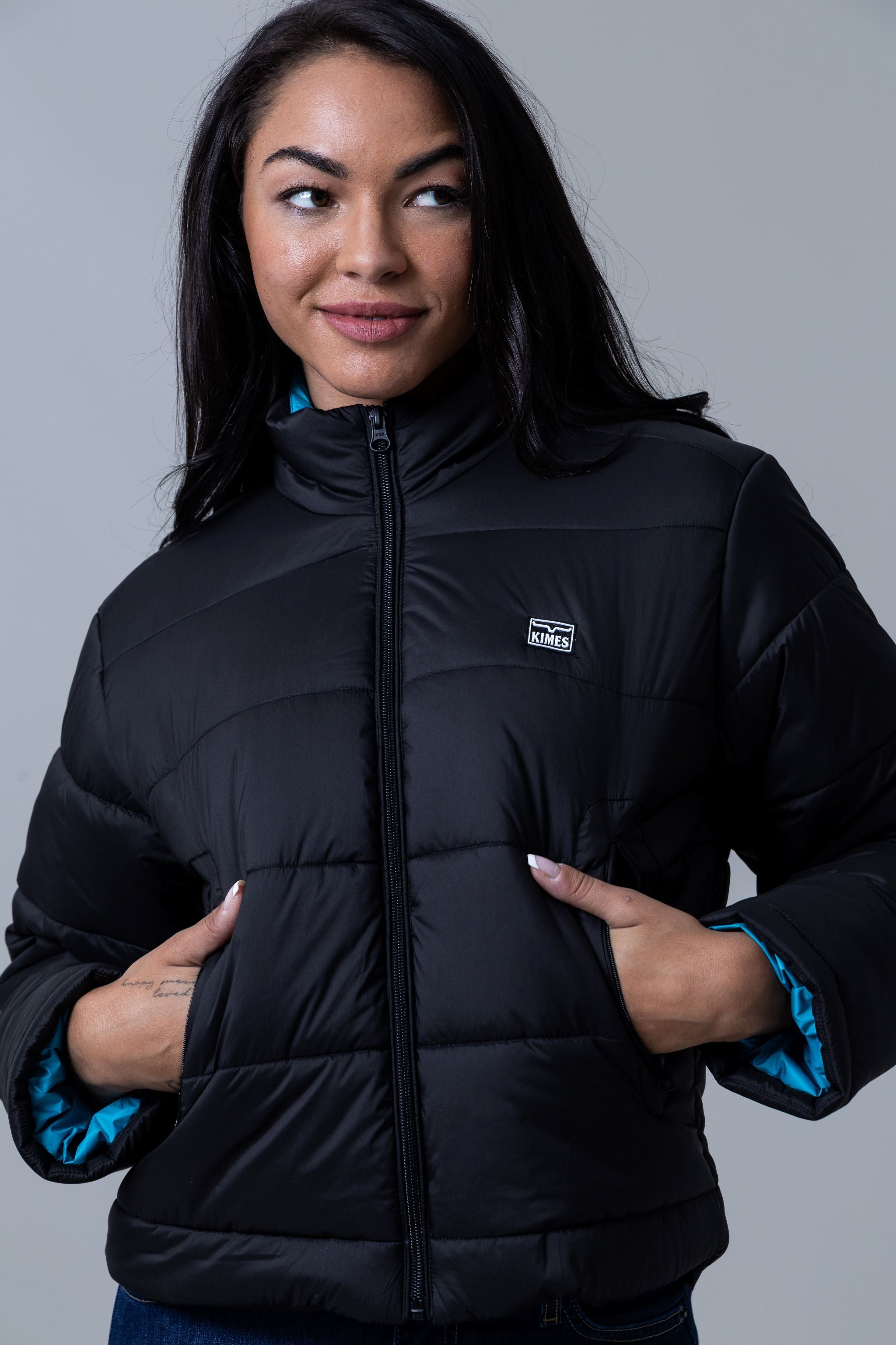 Puffy black jacket womens online