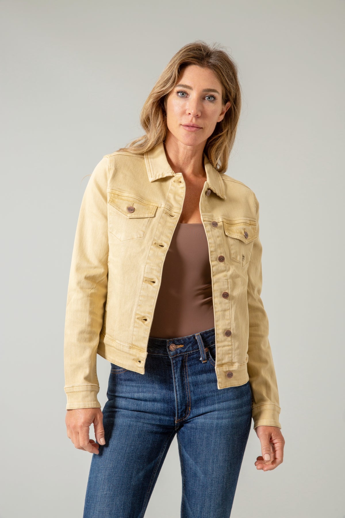 Cream trucker jacket best sale