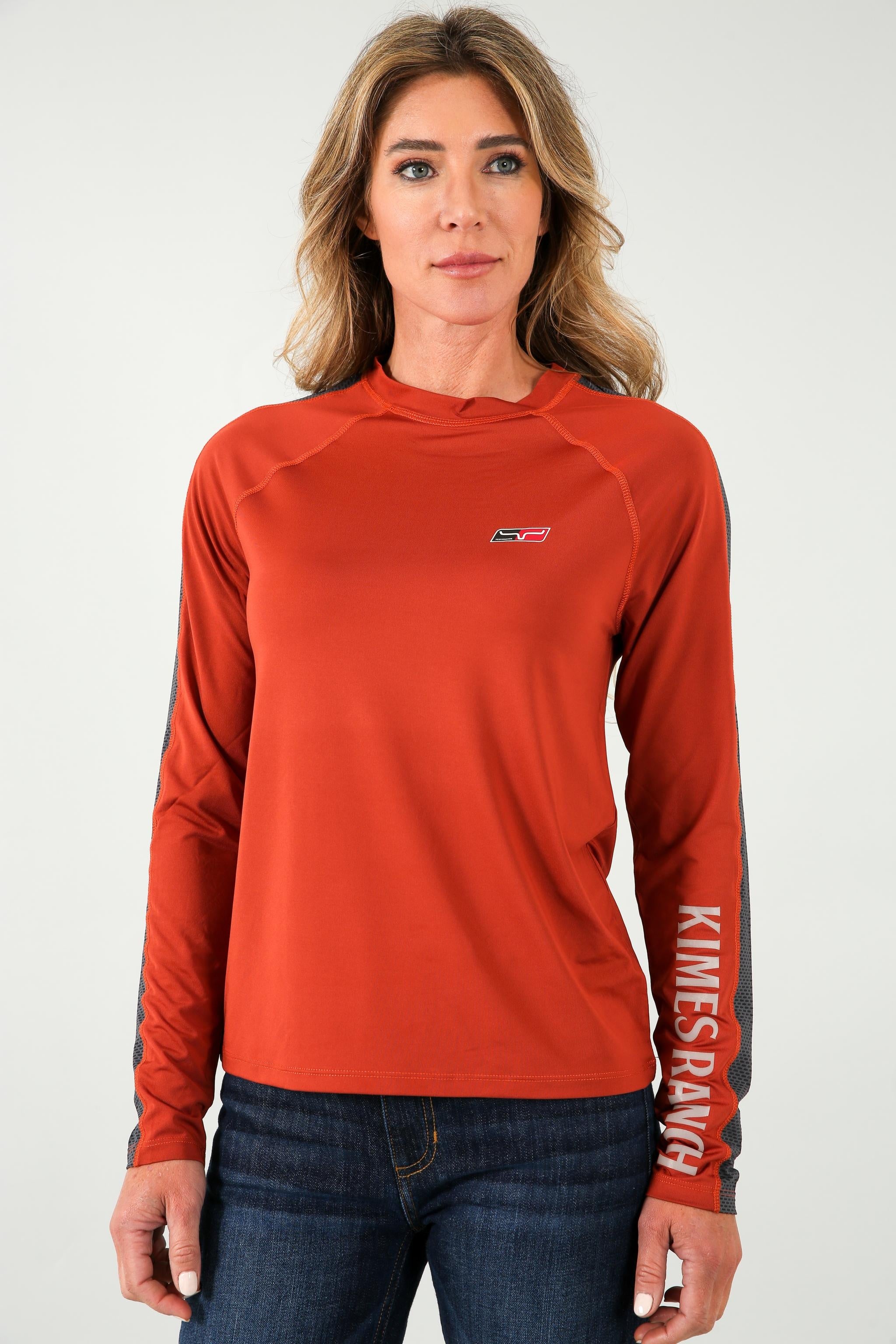 Square Neck Long Sleeve T-shirt In Cocoa