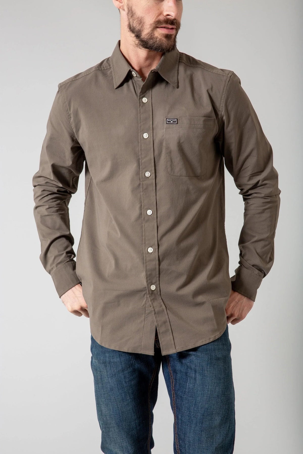 Kimes Ranch Long Sleeved Shirt - Linville (Slate Blue)