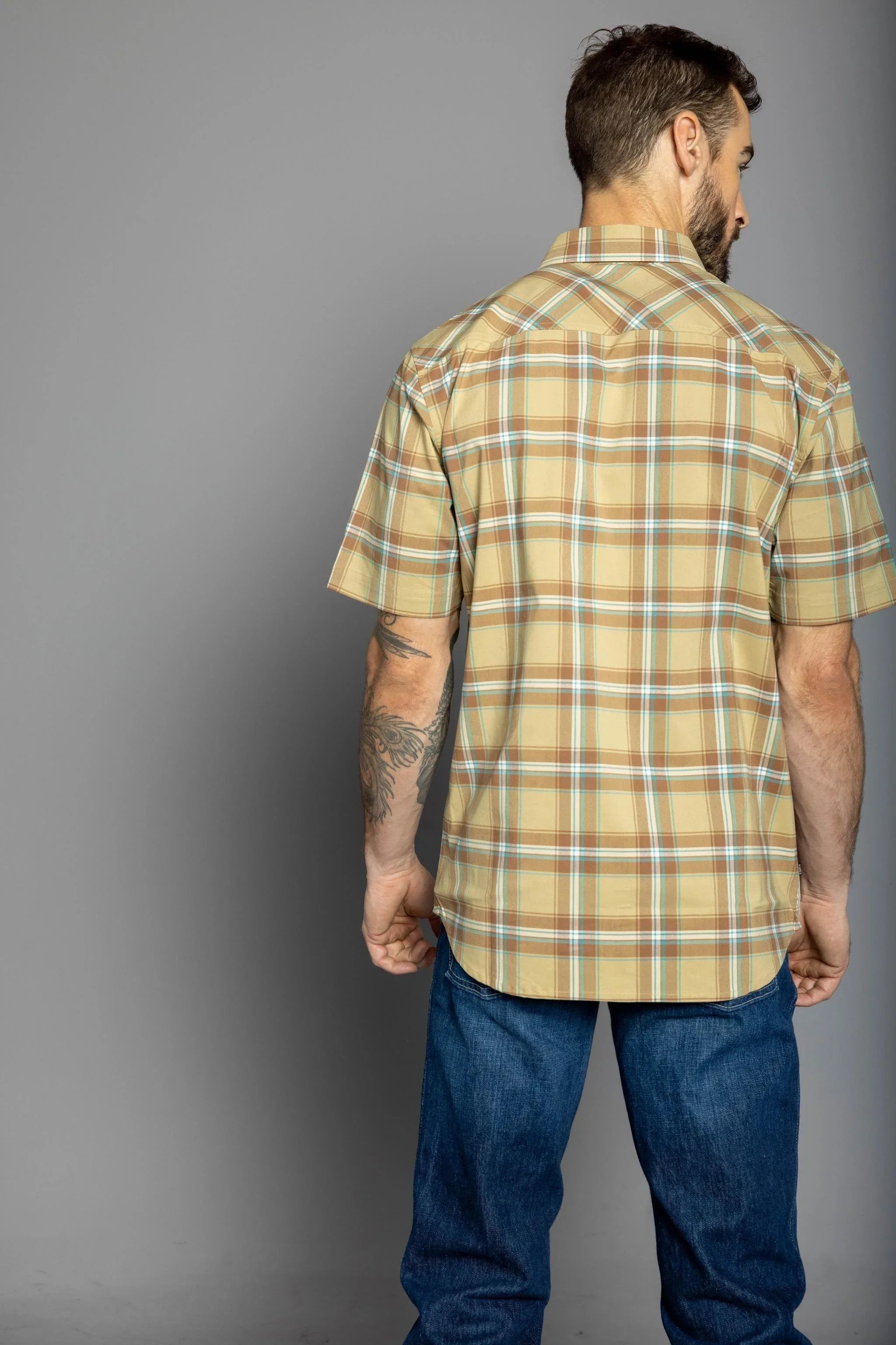 Kimes Ranch Men's 4 Stroke Plaid Short Sleeve Shirt Kimes Ranch Men's 4 Stroke Plaid Short Sleeve Shirt